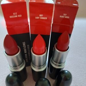 SOLD 💖MAC Cosmetics Lipstick Trio: Russian Red, Lady Danger, Ruby Woo